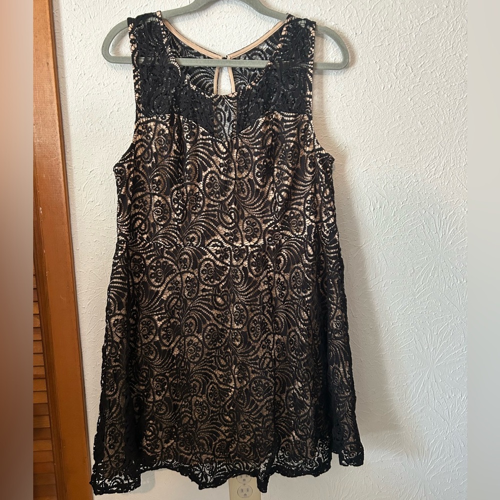 Forever 21 plus Black and Cream Lace Dress